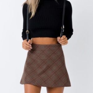 Princess Polly Fike Mini Skirt Brown